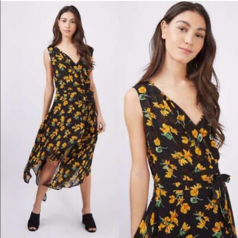 Topshop floral wrap dress